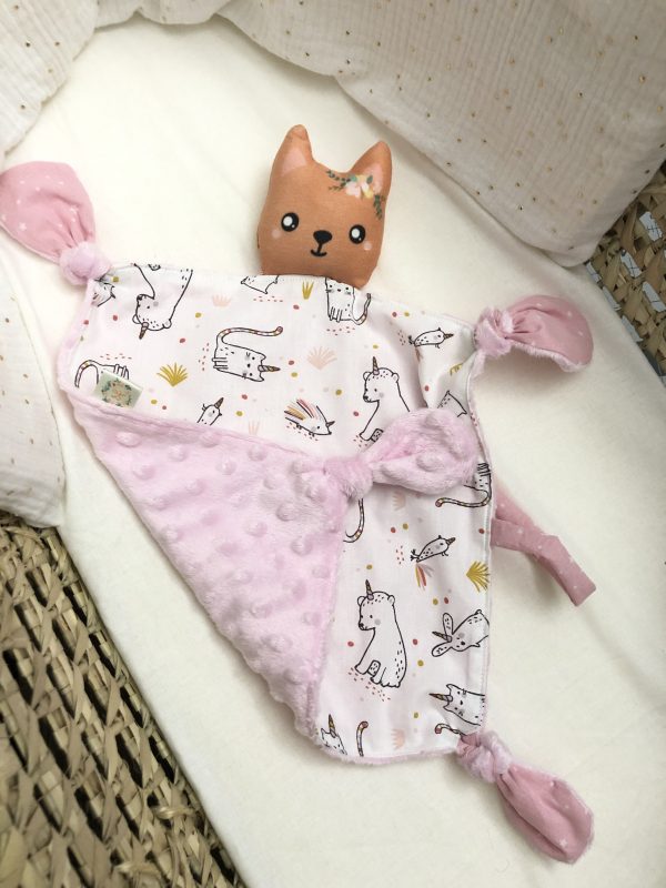 comforter baby toy cuddles cat flowers