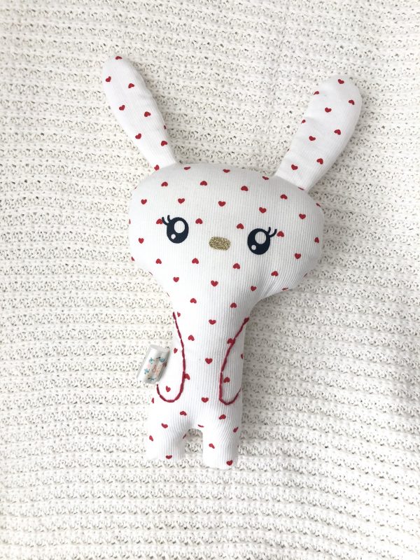 bunny plush rattle valentines day baby doll